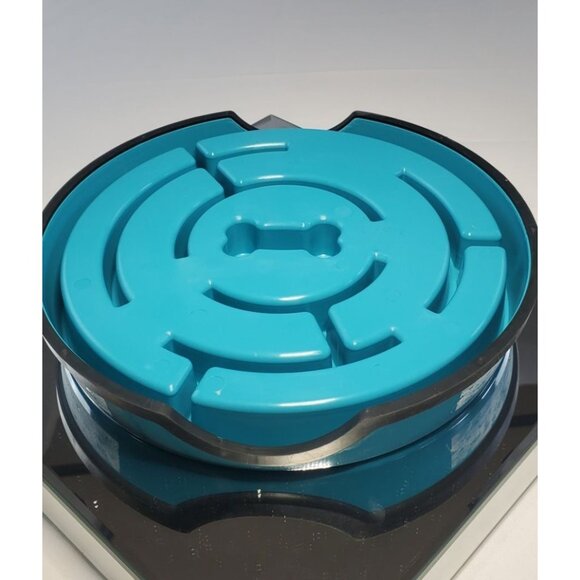 Slow Feed Dog Bowl 10x Slower Holds Up To 3 Cups - by Outward Hound Blue - Picture 6 of 8